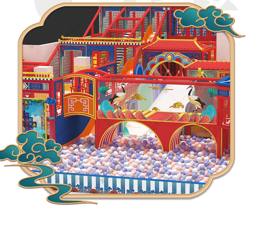 國(guó)風(fēng)兒童樂園是由奇樂集團(tuán)有限設(shè)計(jì)師突發(fā)奇想的靈感設(shè)計(jì)出來的創(chuàng)新室內(nèi)親子樂園