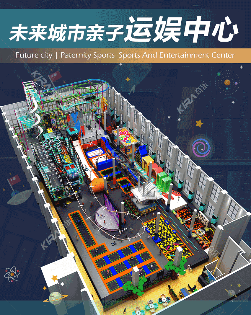 未來城市親子運(yùn)娛中心是奇樂集團(tuán)全新打造的室內(nèi)大型親子樂園。